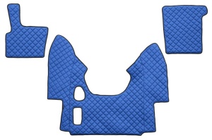 Set covorase podea camion potrivit DAF ECO-LEATHER, set 3 buc. (material - eco-piele, culoare - albastru, pentru transmisie manuala) potrivit DAF 95 XF 1997-2012