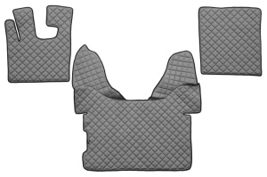Set covorase podea camion potrivit DAF ECO-LEATHER, set 3 buc. (material - eco-piele, culoare - gri, transmisie automata) potrivit DAF XF 105, XF 106 dupa 2005