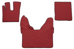 Set covorase podea camion potrivit DAF ECO-LEATHER, set 3 buc. (material - eco-piele, culoare - rosu, transmisie automata) potrivit DAF XF 105, XF 106 dupa 2012