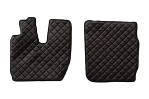 Set covorase podea camion potrivit Iveco ECO-LEATHER (material - eco-piele, culoare - negru/rosu, transmisie automata) potrivit IVECO S-WAY dupa 2019 - Img 2