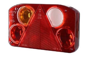 Stop lampa spate stanga (12V, cu semnalizare, cu lampa ceata, lumina marsalier, cu lumina stop, lumina parcare, reflector triunghiular, cu cablu;fara soclu)