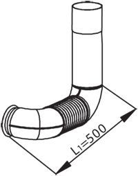 Teava esapament (lungime:500/670mm) potrivit MERCEDES ACTROS OM541.920-OM542.921 dupa 1996
