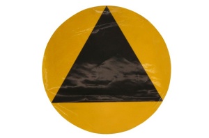 Autocolant sticker avertizare informare MON 1 buc, culoare galben diametru 18cm
