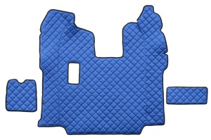 Covor podea camion potrivit SCANIA tunel central ECO-LEATHER, set 3 buc. (material - eco-piele, culoare - albastru, pentru transmisie manuala) potrivit SCANIA L