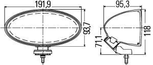 Far universal (H3, 12V, latime 191,9mm, inaltime 93,7mm, gri , gri )