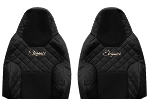 Husa scaun ELEGANCE Q potrivit MAN TGL II dupa 2020 (negru, piele matlasată ECO, centura de siguranta a pasagerului asamblata in scaun, centura de siguranta a soferului asamblata in scaun) - Img 2