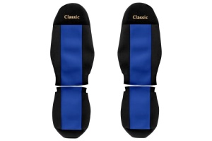 Huse scaun camion Classic albastru, material velur, serie CLASSIC, centura pasager asamblata in afara scaunului Volvo FH FL FM