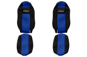 Huse scaun camion Classic (albastru, material velur, serie CLASSIC, centura pasager asamblata in scaun) MAN TGX