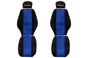 Huse scaun camion Classic (albastru, material velur, serie CLASSIC, centura pasager asamblata in scaun tetiera reglabila ) Mercedes Actros Atego Axor