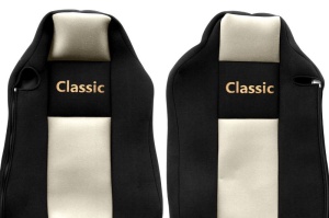 Huse scaun camion Classic (bej, material velur, serie CLASSIC, centura pasager asamblata in scaun - Img 2