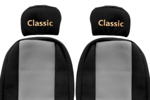 Huse scaun camion Classic (gri, material velur, serie CLASSIC, centura pasager asamblata in afara scaunului; centura de siguranta a soferului asamblata in scaun) MAN F2000 L2000 - Img 2