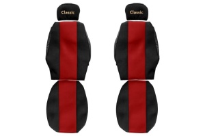 Huse scaun camion Classic (rosu, material velur, serie CLASSIC, centura pasager asamblata in scaun tetiera reglabila ) Renault Trucks Premium