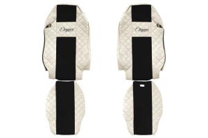 Huse scaun camion Elegance (bej, material eco-piele / velur, serie ELEGANCE) potrivit MERCEDES