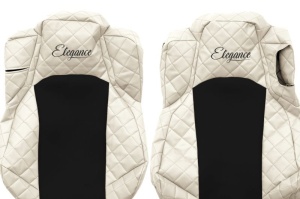 Huse scaun camion Elegance (bej, material eco-piele / velur, serie ELEGANCE, scaun pliant al pasagerului; scaunul soferului confortabil; ventilata) potrivit MERCEDES ACTROS MP4 - Img 3