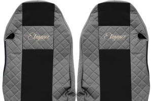 Huse scaun camion Elegance (gri, material eco-piele / velur, serie ELEGANCE, scaune standard; scaunul soferului standard - nu ISRI) potrivit MAN - Img 3