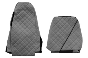 Huse scaun camion Elegance (gri, material eco-piele / velur, serie ELEGANCE, tetiera reglabila a pasagerului; tetiera soferului integrata) potrivit SCANIA - Img 2