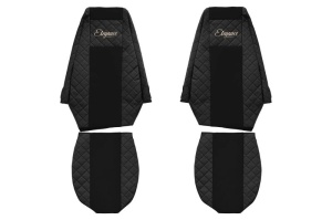 Huse scaun camion Elegance (negru, material eco-piele / velur, serie ELEGANCE) potrivit RENAULT MAGNUM