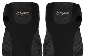 Huse scaun camion Elegance (negru, material eco-piele / velur, serie ELEGANCE, Euro 6) potrivit DAF - Img 3