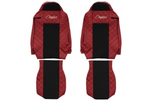 Huse scaun camion Elegance (rosu, material eco-piele / velur, serie ELEGANCE) potrivit IVECO