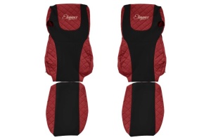 Huse scaun camion Elegance (rosu, material eco-piele / velur, serie ELEGANCE, Euro 6) potrivit DAF