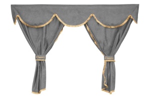 Perdea cortina cabina (cabina larga, piele intoarsa) CLASSIC, cantitate in set: 5buc gri, tip cabina: XXL potrivit MAN TGA, TGX I dupa 2000