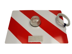 Placa semn avertizare gabarit depasit 1 buc, fata; partea dreapta; cu lampa alba 30cm x 40cm