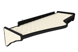 Raft interior cabina potrivit SCANIA R I 2004-2019 (lung, Panou LED, lumina alba, sertar suplimentar sub blatul mesei, lung, culoare: sampanie, serie: ELEGANCE)
