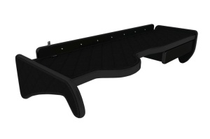 Raft polita interior cabina (panou LED, lumina alba; cabina ingusta M, L, XL, LX, XLX; lung; sertar suplimentar sub blatul mesei, lung, culoare: negru, serie: ELEGANCE) potrivit MAN