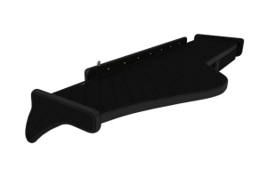 Raft polita interior cabina (panou LED, lumina alba; fara gaura in covor; lung; sertar suplimentar sub blatul mesei, lung, culoare: negru, serie: ELEGANCE) potrivit VOLVO