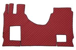 Set covor podea camion Mercedes Actros scaun pasager convertibil, ECO-LEATHER, set 3 buc. (material - eco-piele, culoare - rosu, cabina lata 250 cm)