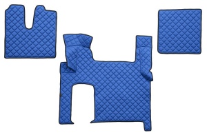 Set covor podea camion potrivit MAN ECO-LEATHER, set 3 buc. (material - eco-piele, culoare - albastru, transmisie automata) potrivit MAN TGX