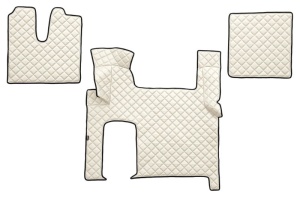 Set covor podea camion potrivit MAN ECO-LEATHER, set 3 buc. (material - eco-piele, culoare - bej, transmisie automata) potrivit MAN TGX