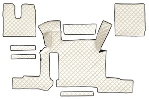 Set covor podea camion potrivit MAN ECO-LEATHER, set 7 bucati (material - eco-piele, culoare - bej, pentru transmisie manuala) potrivit MAN
