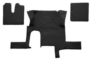 Set covor podea camion potrivit MAN un sertar, ECO-LEATHER, set 3 buc. (material - eco-piele, culoare - negru, transmisie automata) potrivit MAN TGX dupa 2006