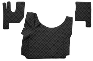 Set covor podea camion potrivit Renault tunel inalt, ECO-LEATHER, set 3 buc. (material - eco-piele, culoare - negru) potrivit RENAULT TRUCKS T dupa 2013