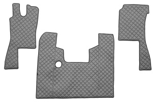 Set covor podea camion potrivit Scania ECO-LEATHER, set 3 buc. (material - eco-piele, culoare - gri, pentru transmisie manuala) potrivit SCANIA 4 1995-2008