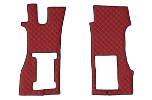 Set covor podea camion potrivit Scania scaun pneumatic pentru pasageri, ECO-LEATHER, set 3 buc. (material - eco-piele, culoare - rosu) potrivit SCANIA L - Img 2