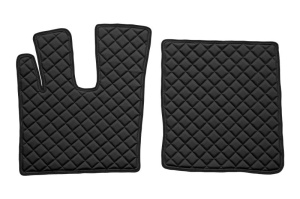 Set covorase podea camion potrivit DAF ECO-LEATHER, set 3 buc. (material - eco-piele, culoare - negru/rosu, transmisie automata) potrivit DAF XF 105 dupa 2012 - Img 2