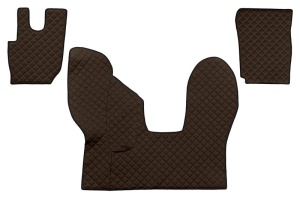Set covorase podea camion potrivit DAF ECO-LEATHER, set 3 buc. (material - eco-piele, culoare - bej, transmisie automata) potrivit DAF dupa 2013