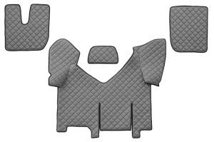 Set covorase podea camion potrivit Iveco versiune cu frigider, ECO-LEATHER, set 4 bucati (material - eco-piele, culoare - gri, transmisie automata) potrivit IVECO