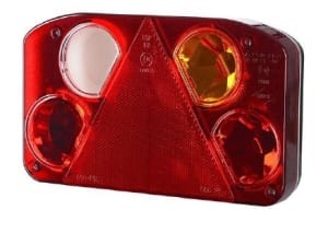 Stop lampa spate dreapta (12V, cu semnalizare, cu lampa ceata, lumina marsalier, cu lumina stop, lumina parcare, reflector triunghiular, cu cablu;fara soclu)