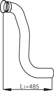 Teava esapament (diametru:75mm, lungime:485/800mm) potrivit MERCEDES ATEGO, ATEGO 2 OM900.911-OM904.976 dupa 1998