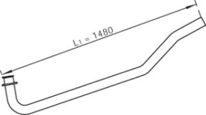 Teava esapament (lungime:1480mm) potrivit MAN M 2000 L dupa 1995