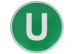 Autocolant sticker avertizare informare U 1 buc, vehicule ecologice, culoare verde diametru 22cm