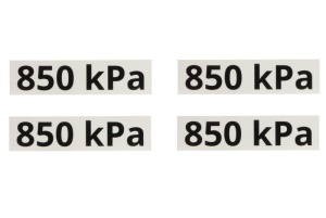 Autocolant sticker incarcare axa 850 kPA 4 buc, set, soft 13,3cm x 3,3cm