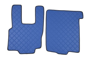 Covor podea camion potrivit DAF, 2 bucati (material - eco-piele, culoare - albastru) potrivit DAF XF 105, XF 95 dupa 2002