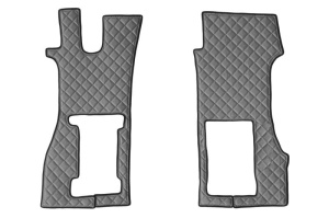 Covor podea camion potrivit SCANIA, scaun pneumatic pentru pasageri, sofer + pasager, ECO-LEATHER, 2 bucati (material - eco-piele, culoare - gri) potrivit SCANIA L dupa 2016