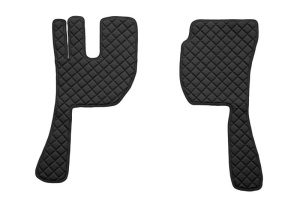 Covor podea camion potrivit VOLVO, ECO-LEATHER, set 3 buc. (material - eco-piele, culoare - negru/rosu, fara compartiment in carcasa cutiei de viteze) - Img 2