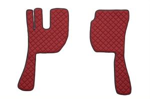 Covor podea camion potrivit VOLVO, ECO-LEATHER, set 3 buc. (material - eco-piele, culoare - rosu, fara compartiment in carcasa cutiei de viteze) - Img 2