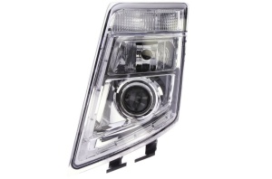 Far stanga 2*LED/H7/PY21W, electric, cu motoras, fundal crom VOLVO FH, FH 16, FM dupa 2008